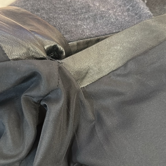 Sportmax defile mixed media wool leather structured dress with shoulderpads IT44 - Picture 10 of 17